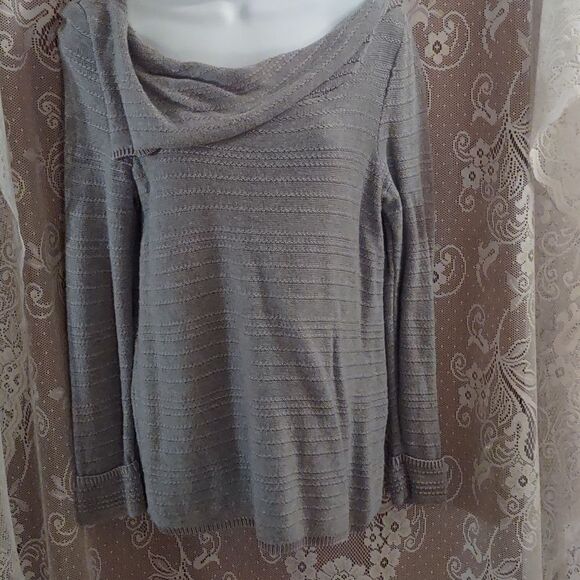 Dana Buchman Tops - Dana Buchman Women's Size S Classic Gray Top asymmetrical neck cotton blend